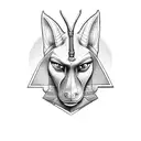 dark anubis egyption god neck tattoo tattoo design idea
