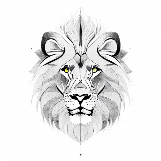 Lion and Goddess Nike tattoo design idea