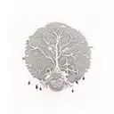 ambigram tha says dream one way and world the other in tree branches tattoo design idea