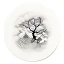 ambigram tha says dream one way and world the other in tree branches tattoo design idea