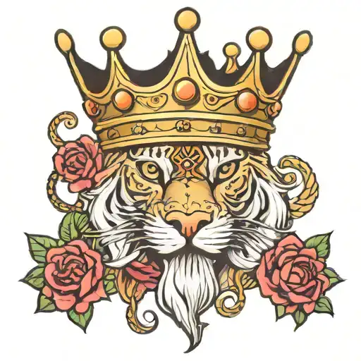 king crown adorned tattoo design idea