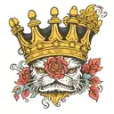 king crown adorned tattoo design idea