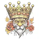 king crown adorned tattoo design idea