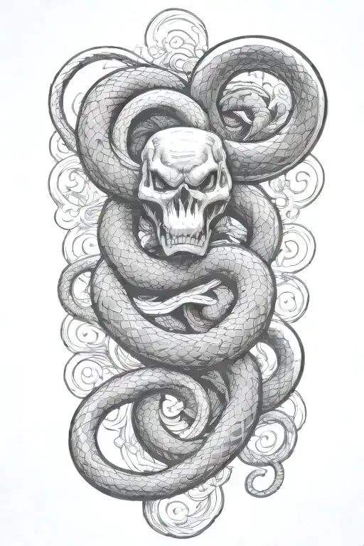 snake going onto hand tattoo design idea