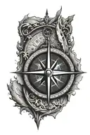 Compass tattoo design idea