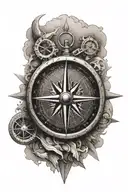 Compass tattoo design idea