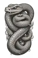 snake going onto hand tattoo design idea