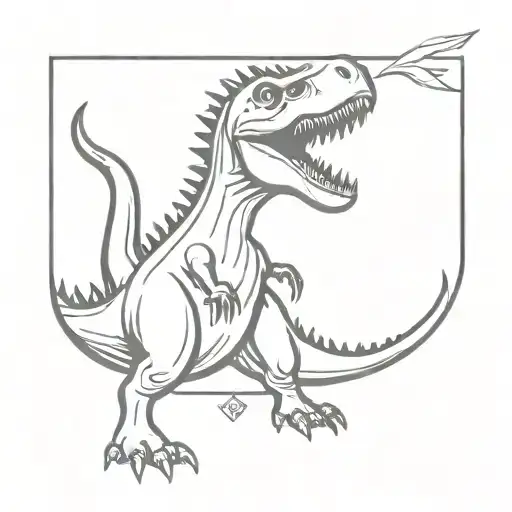 dino with sword tattoo tattoo design idea