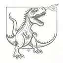 dino with sword tattoo tattoo design idea