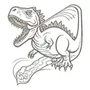 dino with sword tattoo tattoo design idea