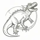 dino with sword tattoo tattoo design idea