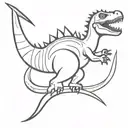 dino with sword tattoo tattoo design idea