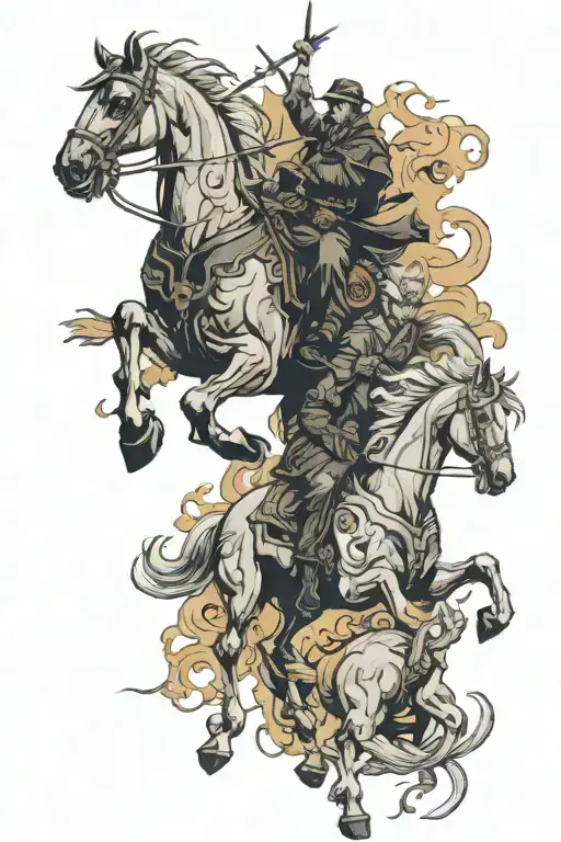 the 4 horsemen of the apocalyptic tattoo design idea