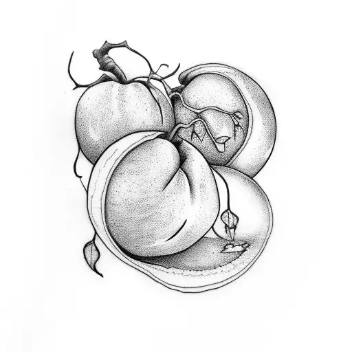 a peach and an orange tattoo design idea