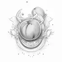 a peach and an orange tattoo design idea