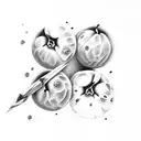 a peach and an orange tattoo design idea