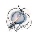 a peach and an orange with leaves tattoo design idea