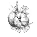peaches and oranges tattoo design idea