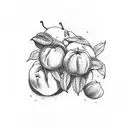 peaches and oranges tattoo design idea
