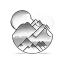 A soccer ball soaring over a mountain landscape tattoo design idea