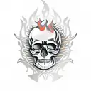 skull roses tribal flame dagger tattoo design idea