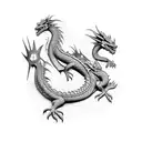 dragon crawling downwards tattoo design idea