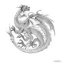 dragon crawling downwards tattoo design idea