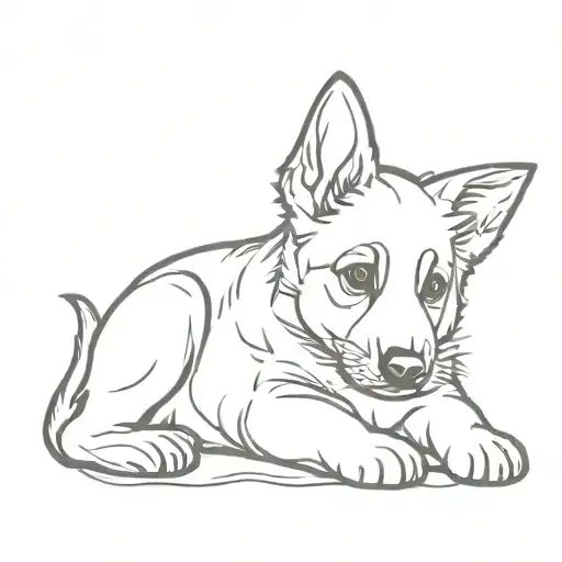 german shepherd puppy  tattoo design idea