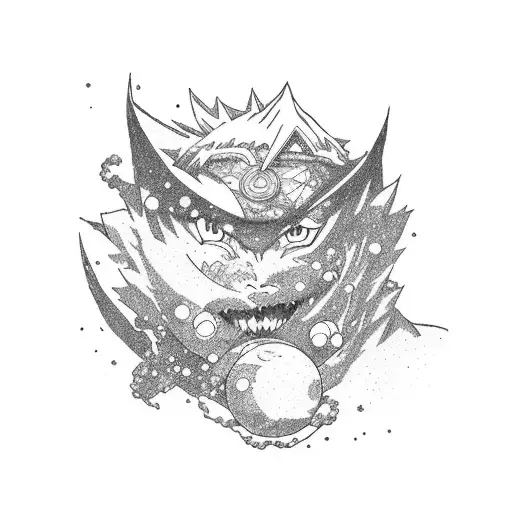 univers de naruto avec paysage de la corse  tattoo design idea