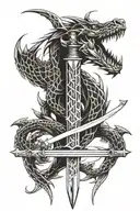 Sword Dragon Slayer tattoo design idea