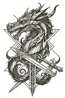 Sword Dragon Slayer tattoo design idea