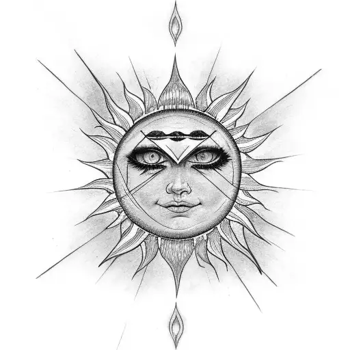 Sun moon eye tattoo meaning  Holy Trinity   MyTatouagecom