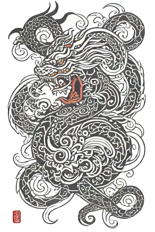 neo tribalism cyber sigilism tattoo design idea