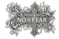 cross, with the words "no fear. Joshua 1:9" tattoo design idea