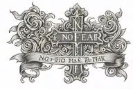 cross, with the words "no fear. Joshua 1:9" tattoo design idea