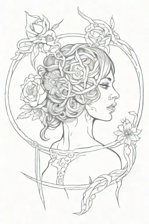 sexual assult and self harm and truama and eating disorder symbols combined tattoo design idea