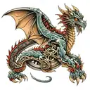 mechanical dragon tattoo design idea