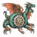 mechanical dragon tattoo design idea