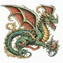 mechanical dragon tattoo design idea