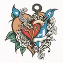 heart split in half with Israel and Chicago and 4ever tattoo design idea