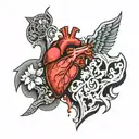 heart split in half with Israel and Chicago and 4ever tattoo design idea