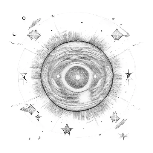 Space stars Planet galaxy nebula tattoo design idea