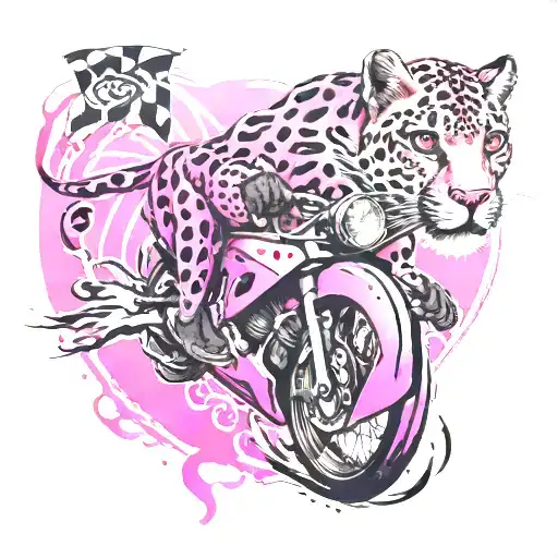 pink panther racing  tattoo design idea