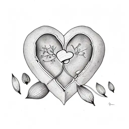 irish wildflowers in a heart shape tattoo design idea