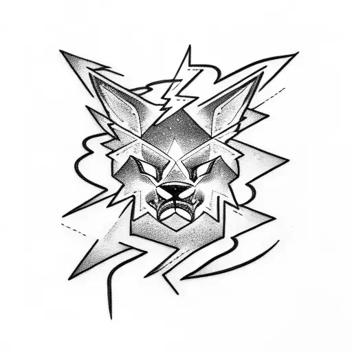 lightning crossed by a bow arrow tattoo design idea