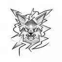 lightning crossed by a bow arrow tattoo design idea