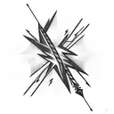 lightning crossed by a bow arrow tattoo design idea