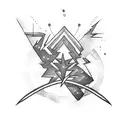 lightning crossed by a bow arrow tattoo design idea