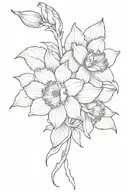 black light daffodil and camellia tattoo on wrist tattoo tattoo design idea