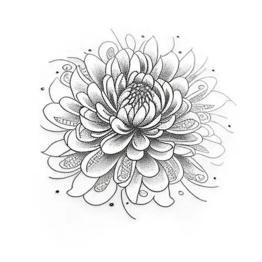 Chrysanthemum Tattoo Design by mashamanya